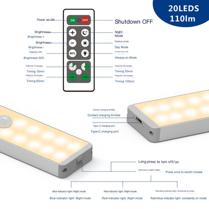 Smart Motion Sensor Rechargeable LED Night Light